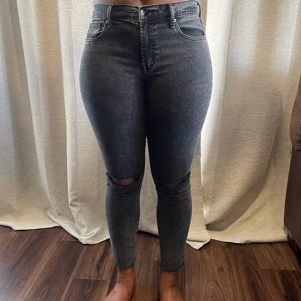 GAP Black Wash Ripped Skinny Jeans